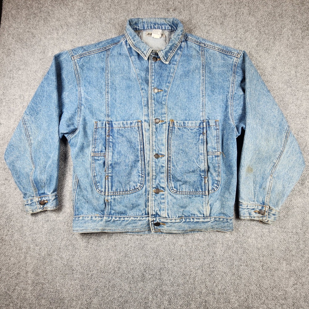 Vintage Jordache Denim Jacket Mens Large Blue Cotton Workwear Trucker Coat